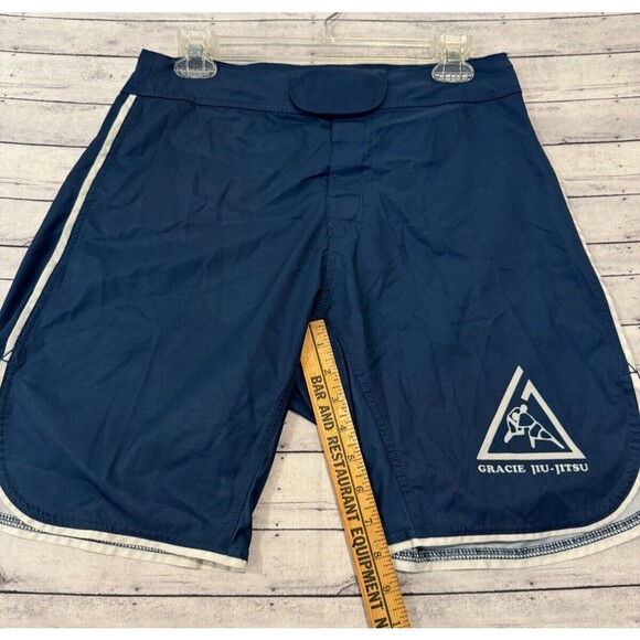 GRACIE Mens Training Shorts Sz 30 Blue Jiu Jitsu MMA BJJ Fight Martial Arts 8” - Picture 10 of 16